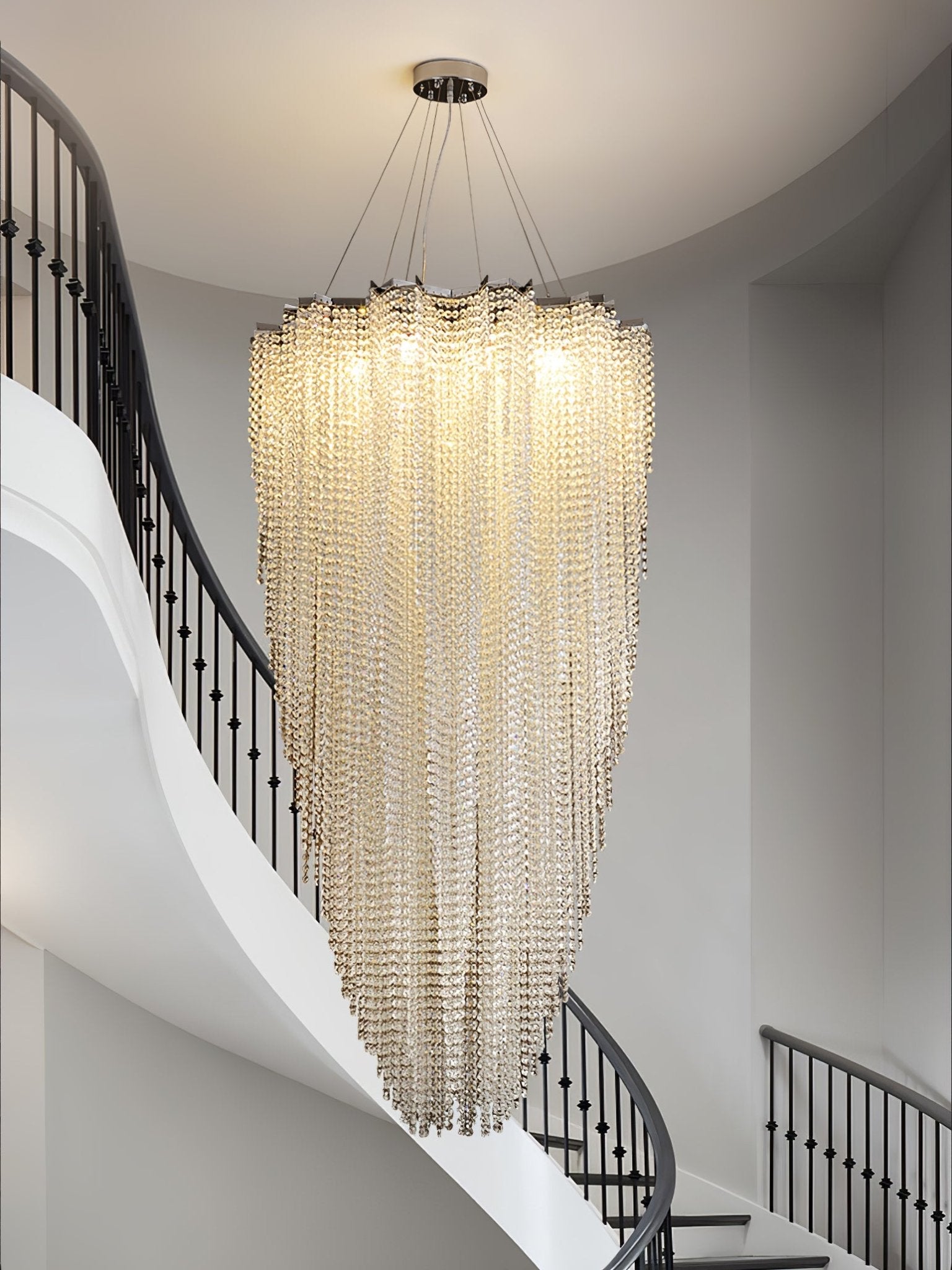 Zashayra Crystal Column Chandelier - Lamp Outdoor