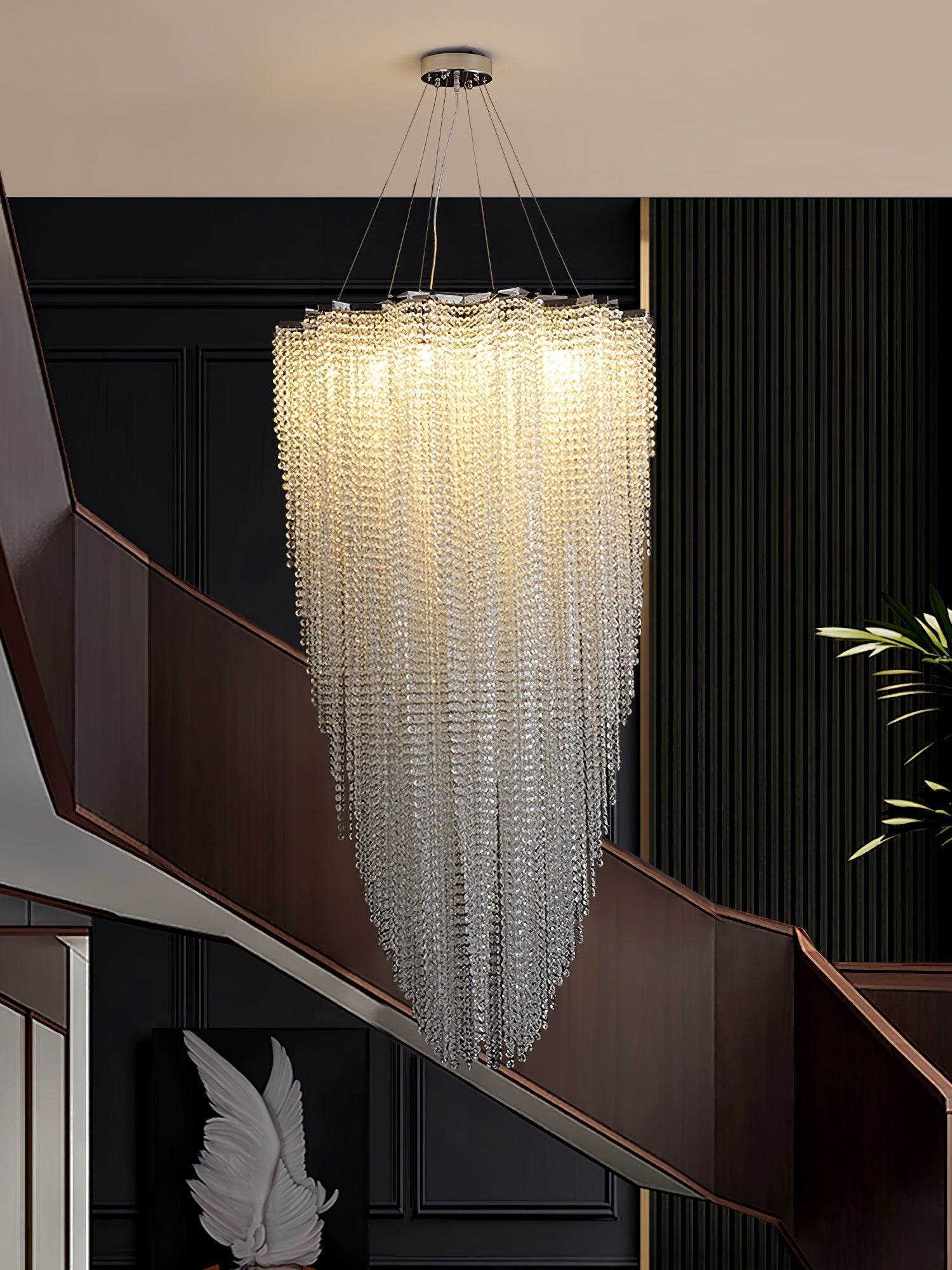 Zashayra Crystal Column Chandelier - Lamp Outdoor
