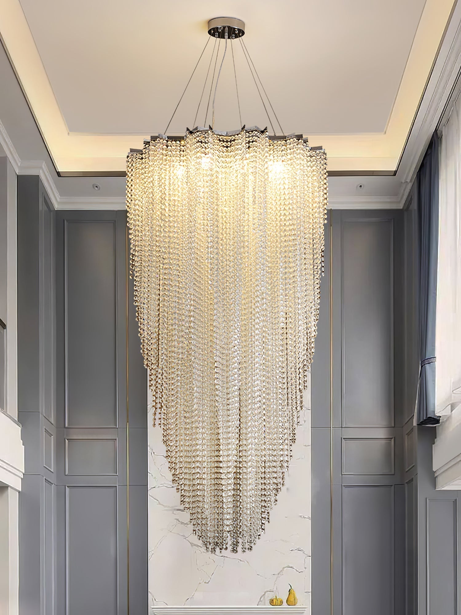 Zashayra Crystal Column Chandelier - Lamp Outdoor