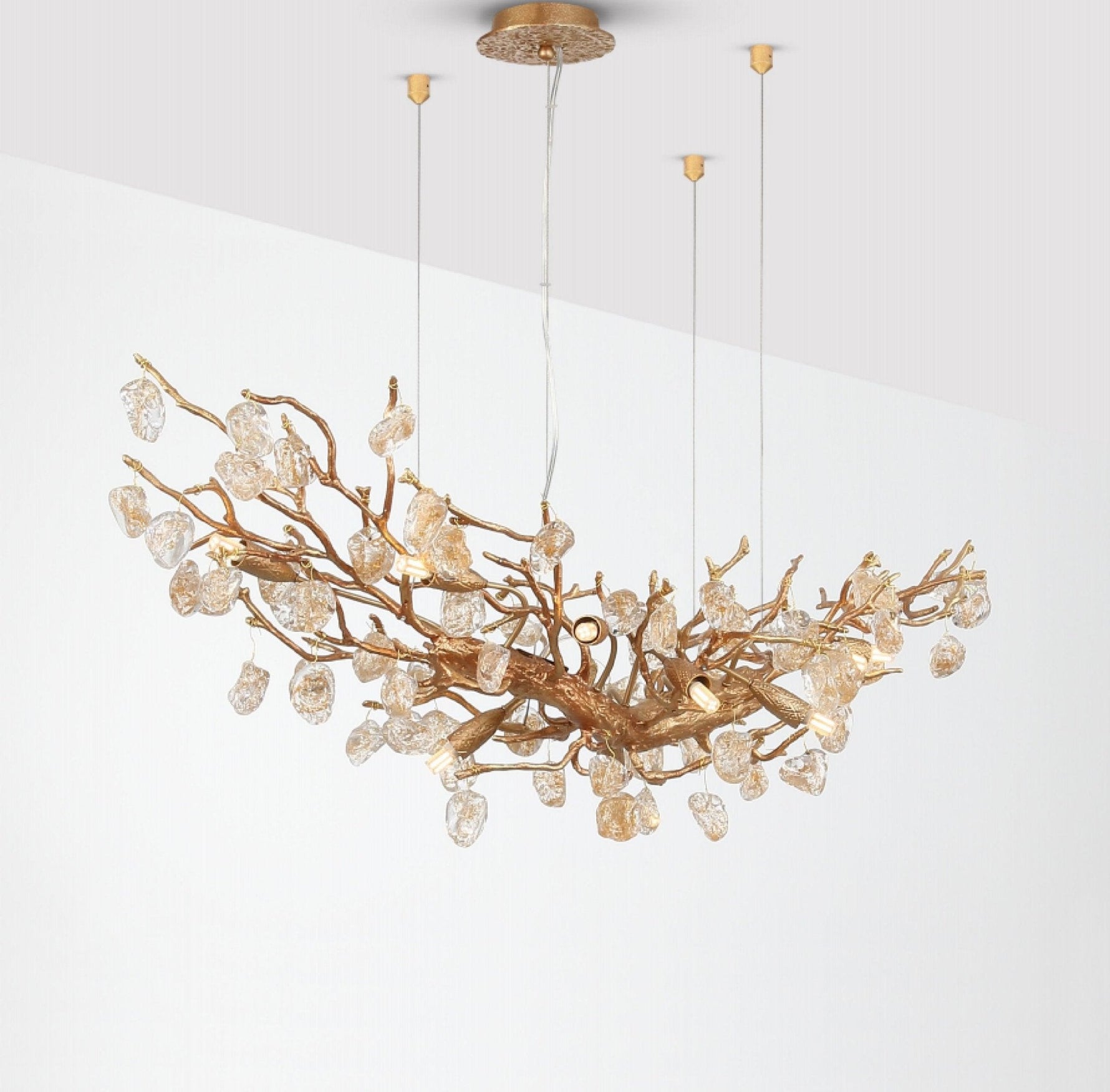 Arborea Brass Branch Crystal Chandelier - Lamp Outdoor