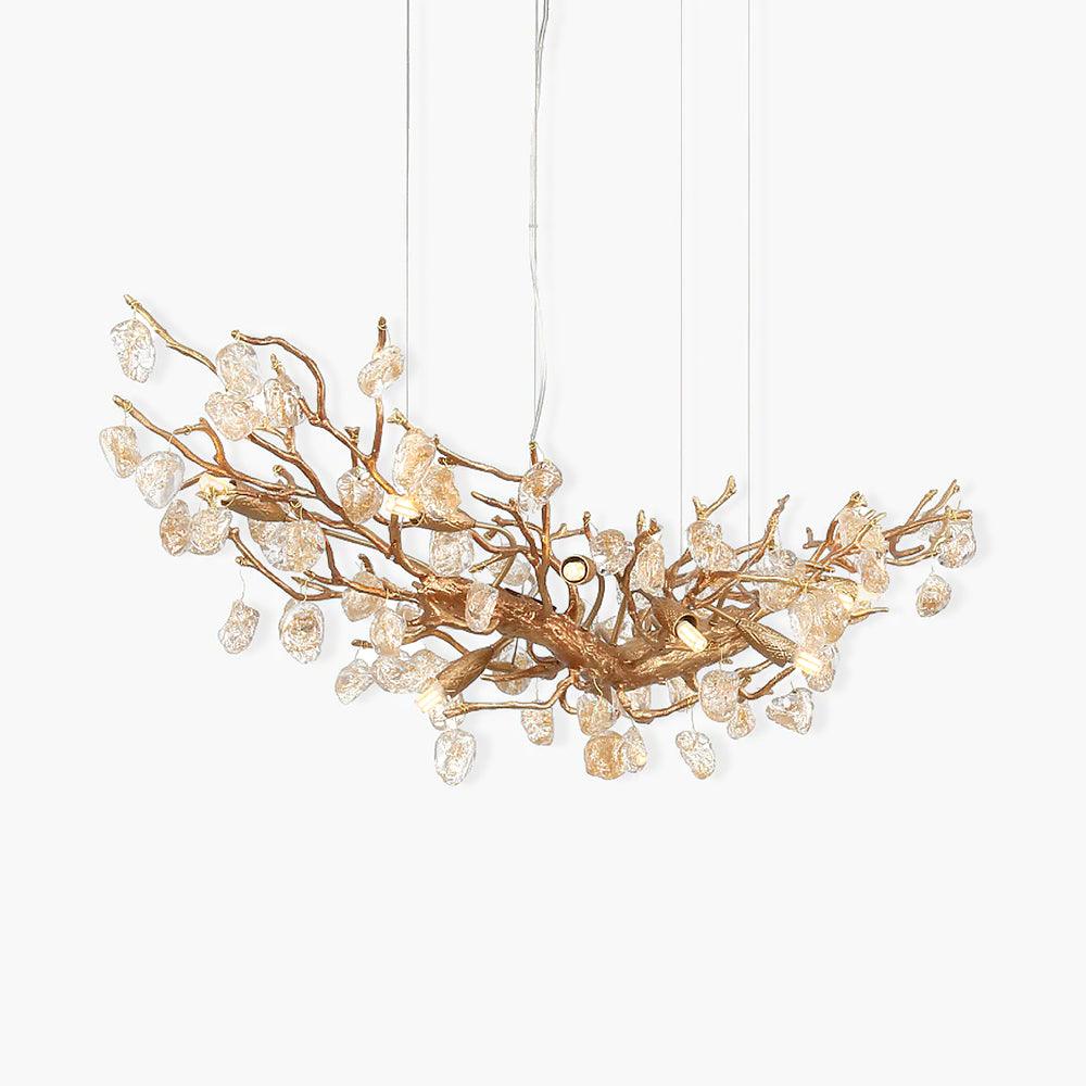 Arborea Brass Branch Crystal Chandelier - Lamp Outdoor