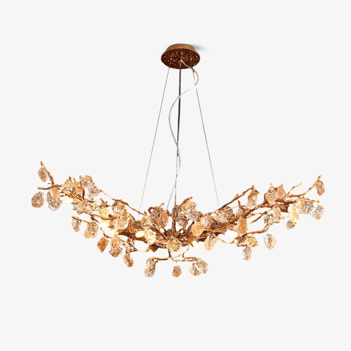 Arborea Brass Branch Crystal Chandelier - Lamp Outdoor