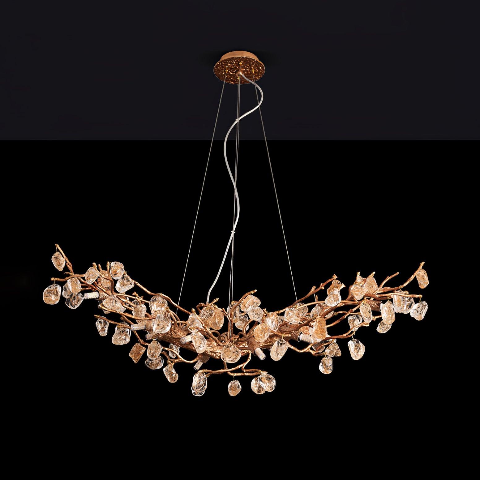 Arborea Brass Branch Crystal Chandelier - Lamp Outdoor