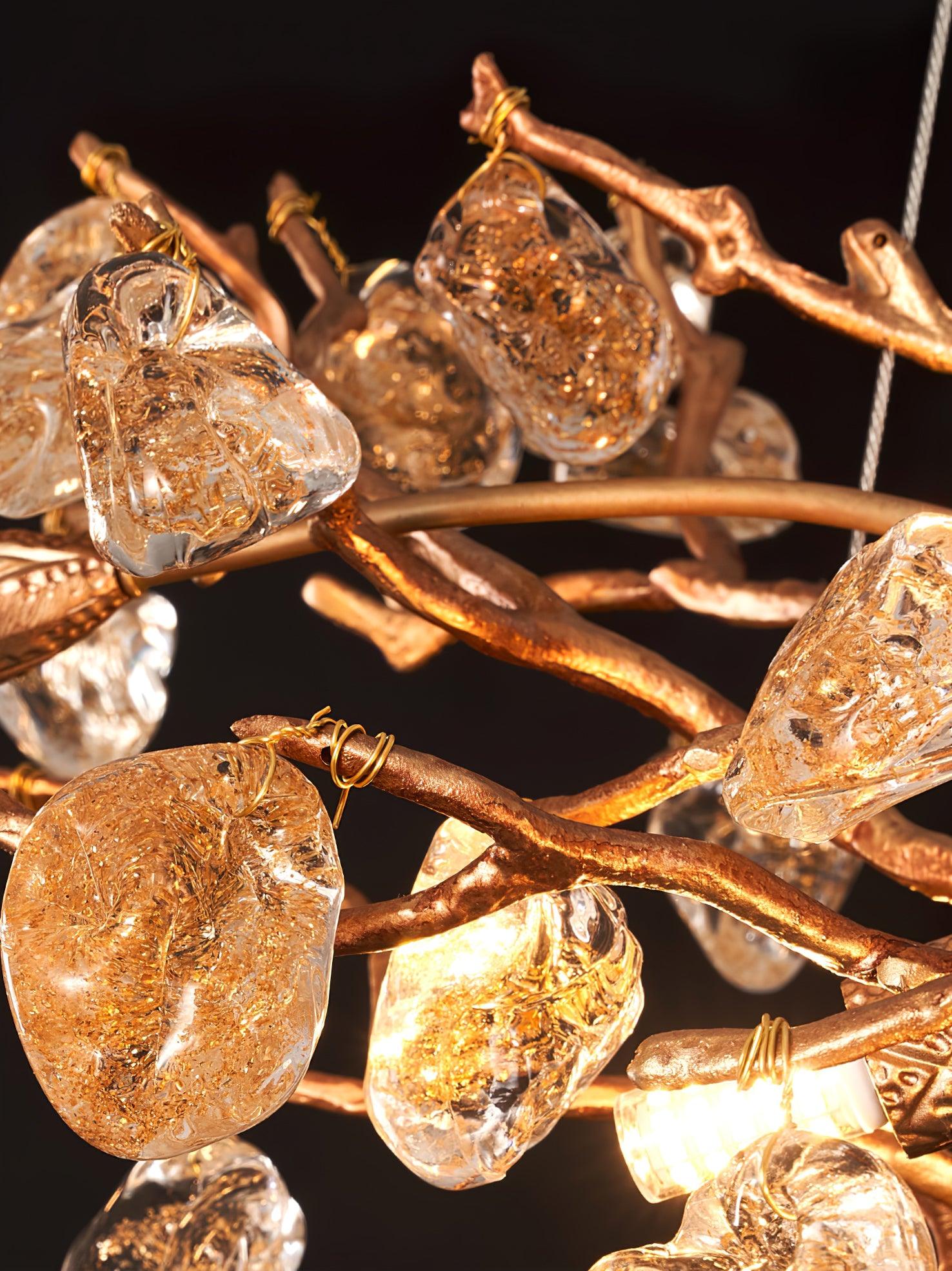 Arborea Brass Branch Crystal Chandelier - Lamp Outdoor