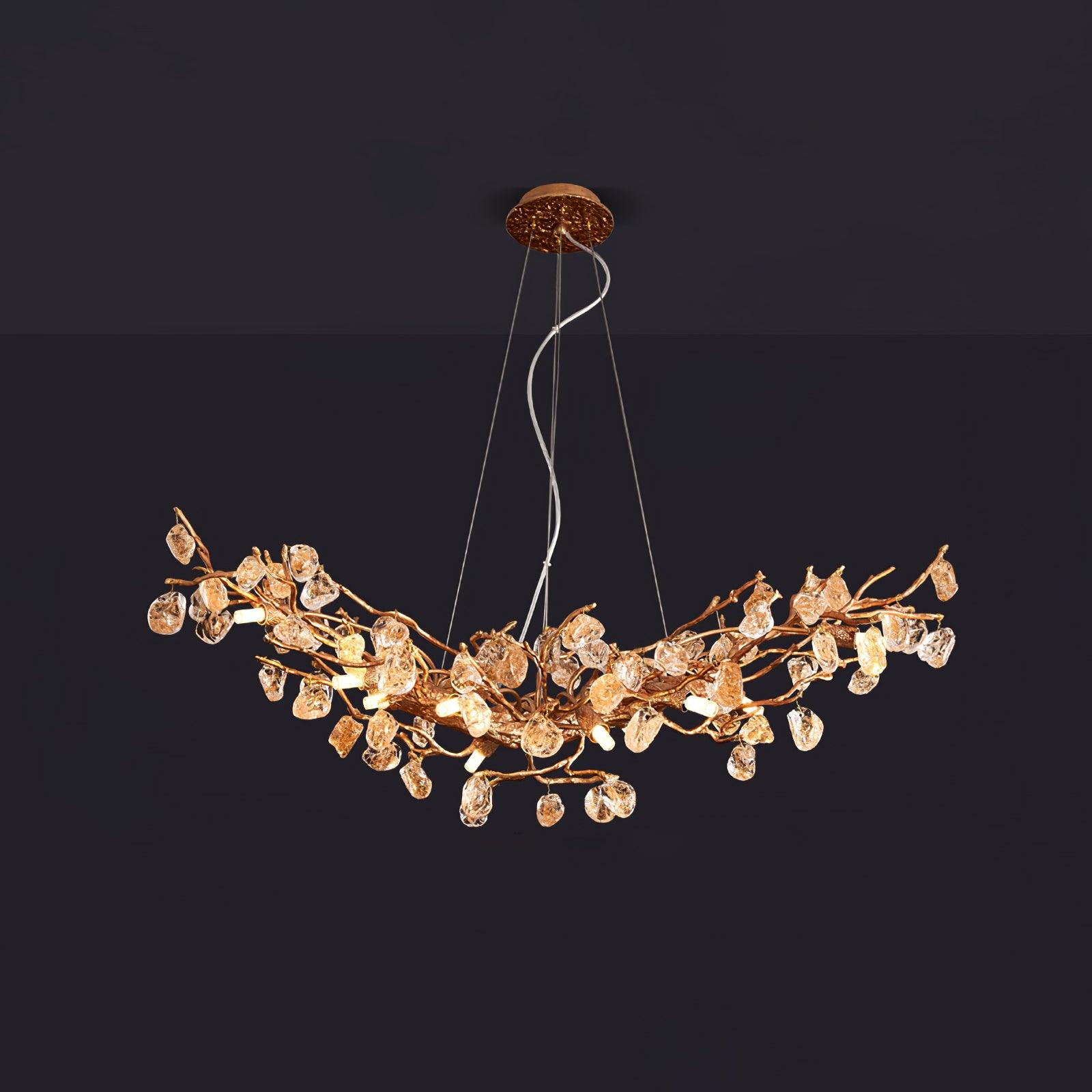 Arborea Brass Branch Crystal Chandelier - Lamp Outdoor