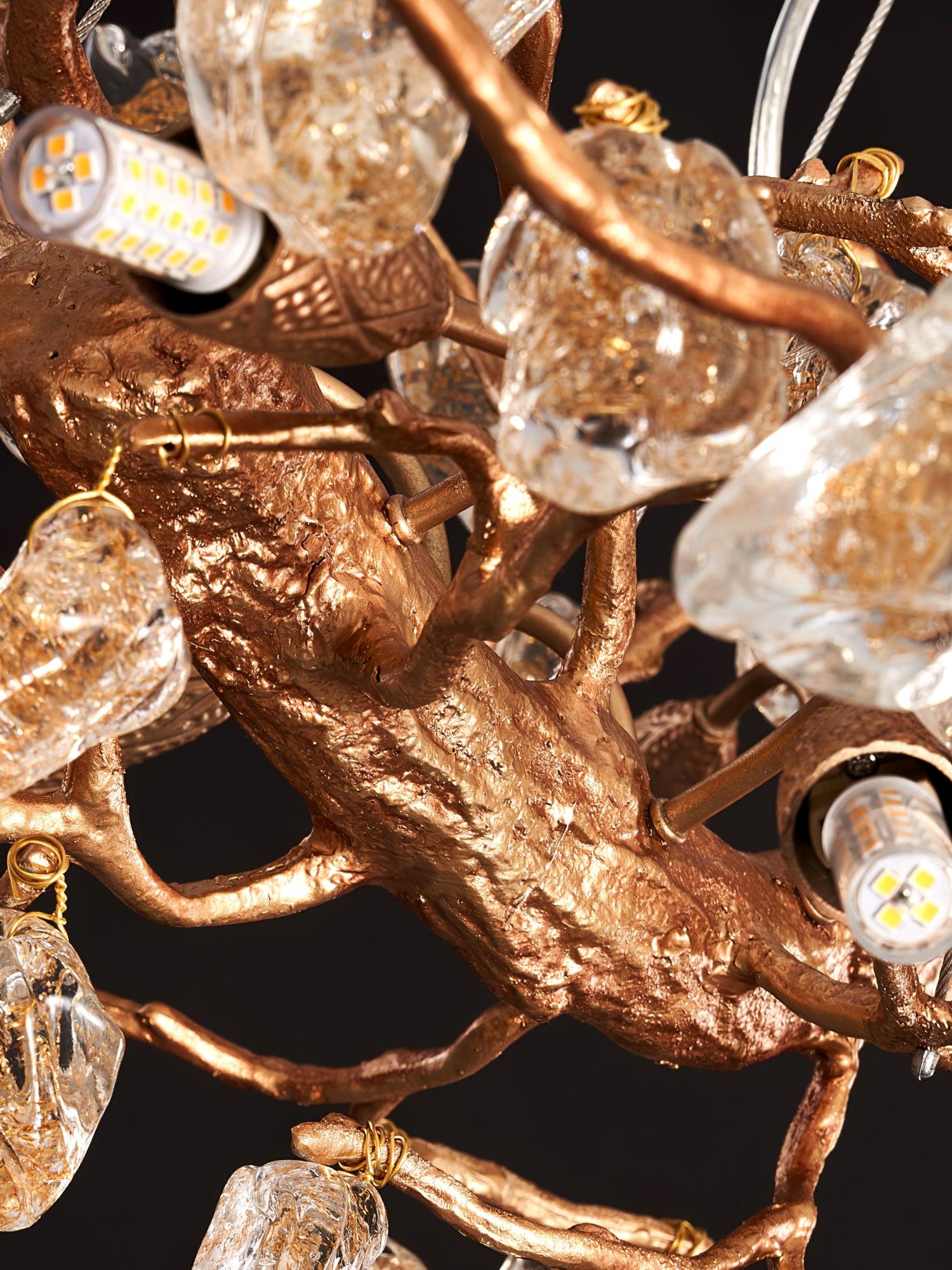 Arborea Brass Branch Crystal Chandelier - Lamp Outdoor