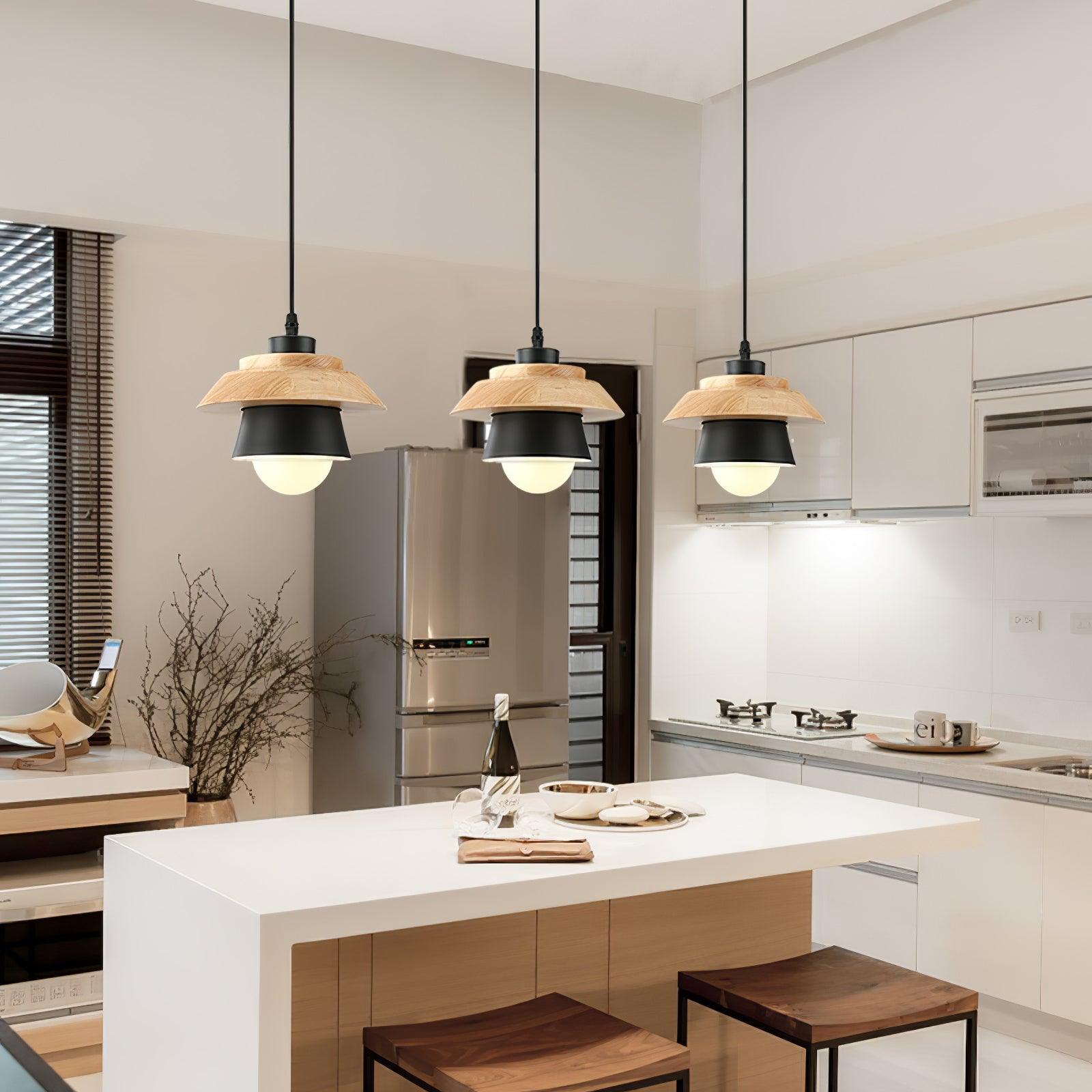 Stone Wood Pendant Lamp - Lamp Outdoor
