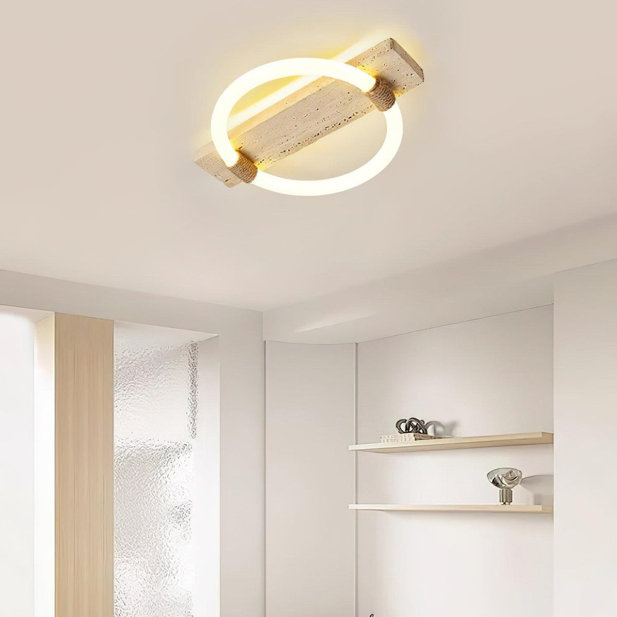 Stonek Minimalist Travertine Ceiling Light