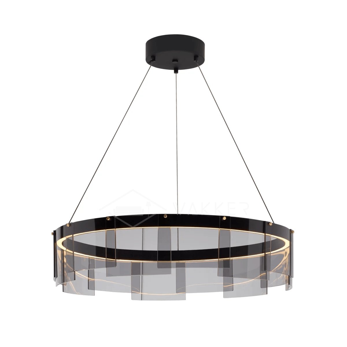 Lustra Chandelier LED Ring Black Glass Modern - Lamp Outdoor