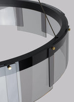 Lustra Chandelier LED Ring Black Glass Modern - Lamp Outdoor