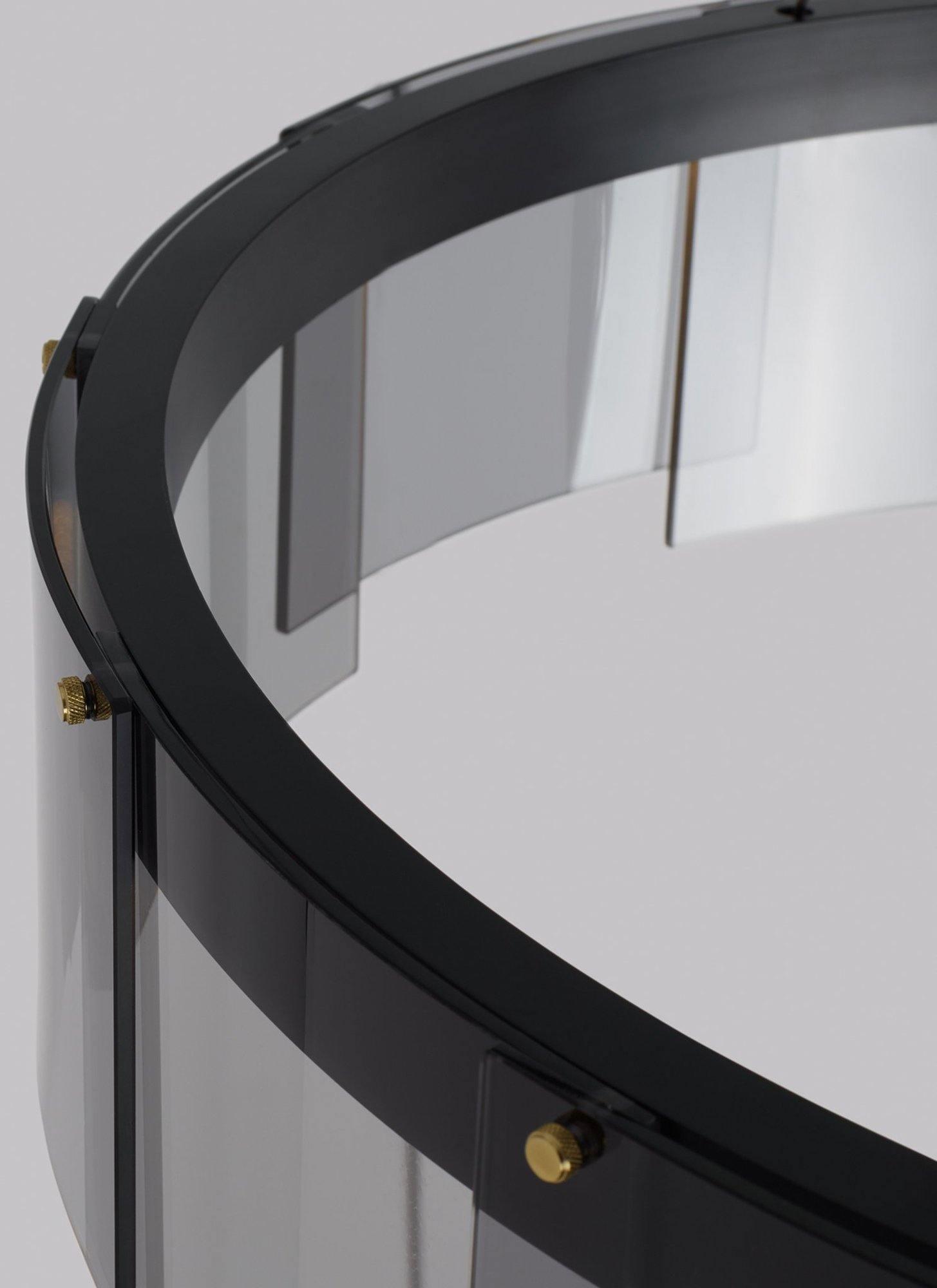 Lustra Chandelier LED Ring Black Glass Modern - Lamp Outdoor