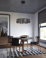 Lustra Chandelier LED Ring Black Glass Modern - Lamp Outdoor
