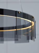 Lustra Chandelier LED Ring Black Glass Modern - Lamp Outdoor