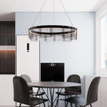 Lustra Chandelier LED Ring Black Glass Modern - Lamp Outdoor