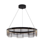 Lustra Chandelier LED Ring Black Glass Modern - Lamp Outdoor
