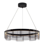 Lustra Chandelier LED Ring Black Glass Modern - Lamp Outdoor