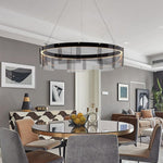Lustra Chandelier LED Ring Black Glass Modern - Lamp Outdoor