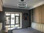 Lustra Chandelier LED Ring Black Glass Modern - Lamp Outdoor