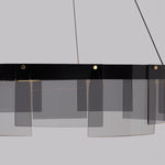 Lustra Chandelier LED Ring Black Glass Modern - Lamp Outdoor