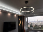 Lustra Chandelier LED Ring Black Glass Modern - Lamp Outdoor