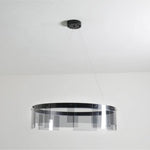 Lustra Chandelier LED Ring Black Glass Modern - Lamp Outdoor