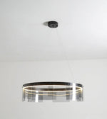 Lustra Chandelier LED Ring Black Glass Modern - Lamp Outdoor