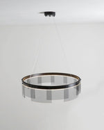 Lustra Chandelier LED Ring Black Glass Modern - Lamp Outdoor
