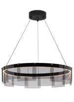 Lustra Chandelier LED Ring Black Glass Modern - Lamp Outdoor