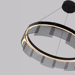 Lustra Chandelier LED Ring Black Glass Modern - Lamp Outdoor