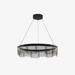 Lustra Chandelier LED Ring Black Glass Modern - Lamp Outdoor