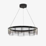 Lustra Chandelier LED Ring Black Glass Modern - Lamp Outdoor