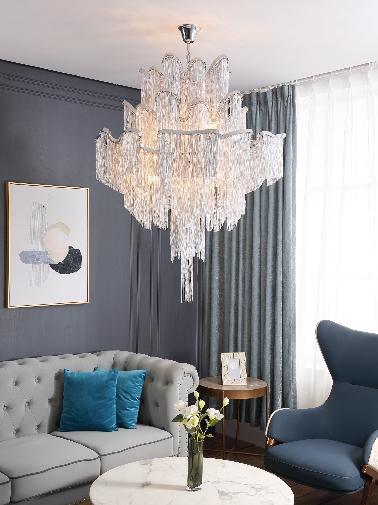 Stream Chain Chandelier - Lamp Outdoor