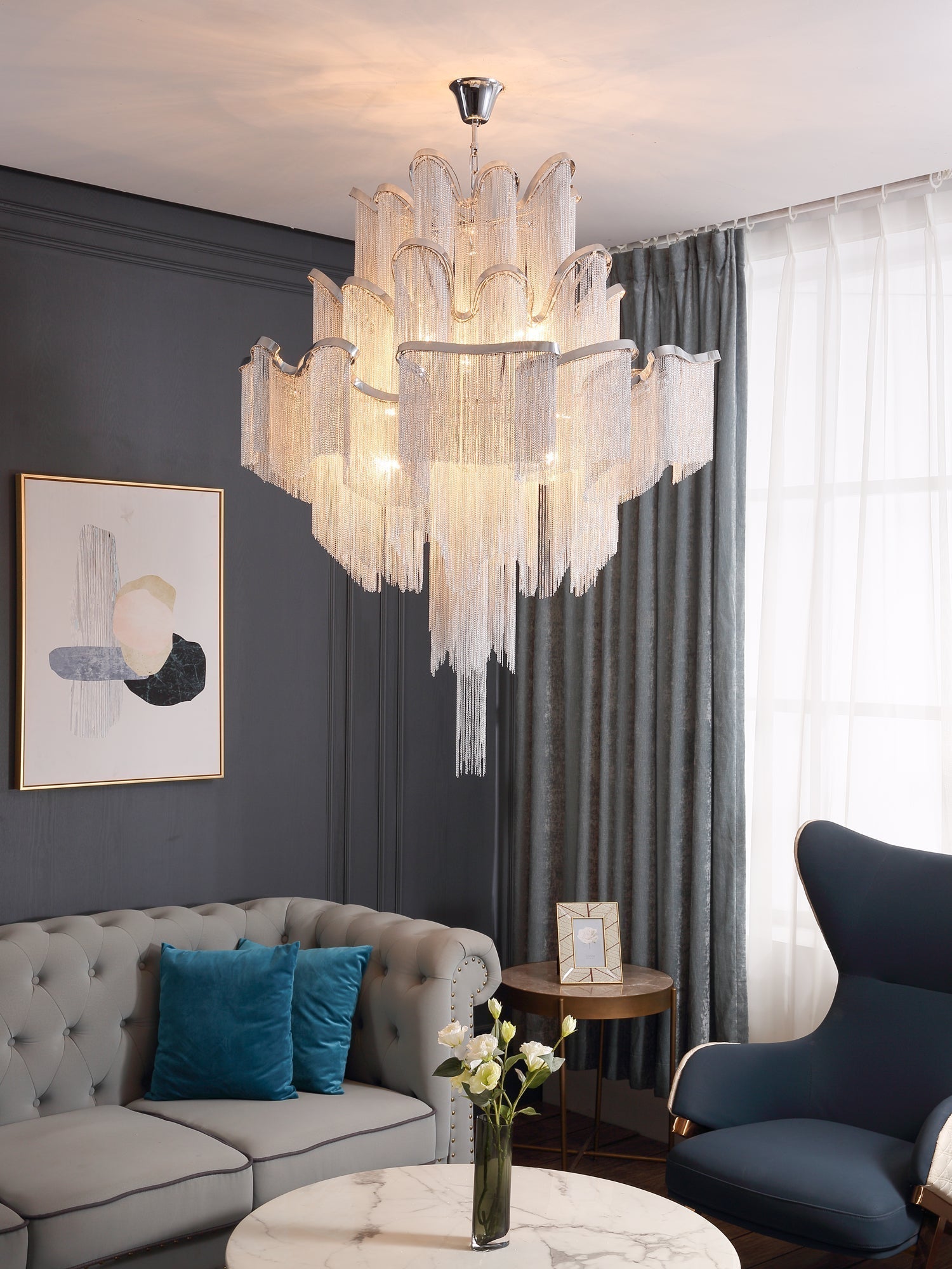 Stream Chain Chandelier - Lamp Outdoor