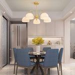 Striped Glass Bowl Chandelier - Lamp Outdoor