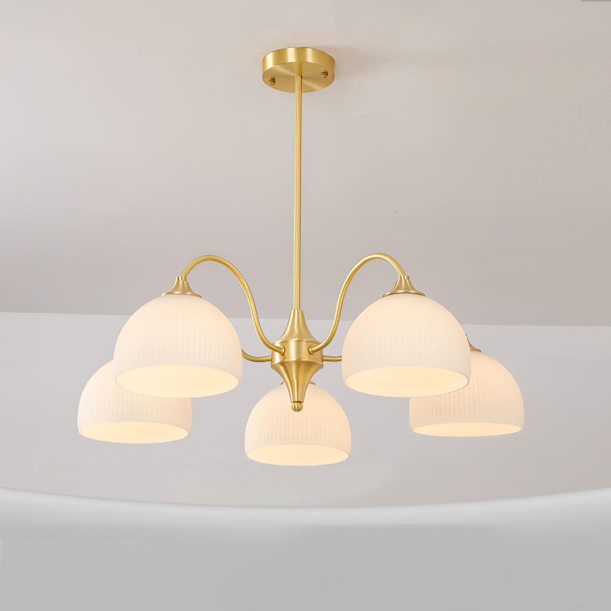 Striped Glass Bowl Chandelier - Lamp Outdoor