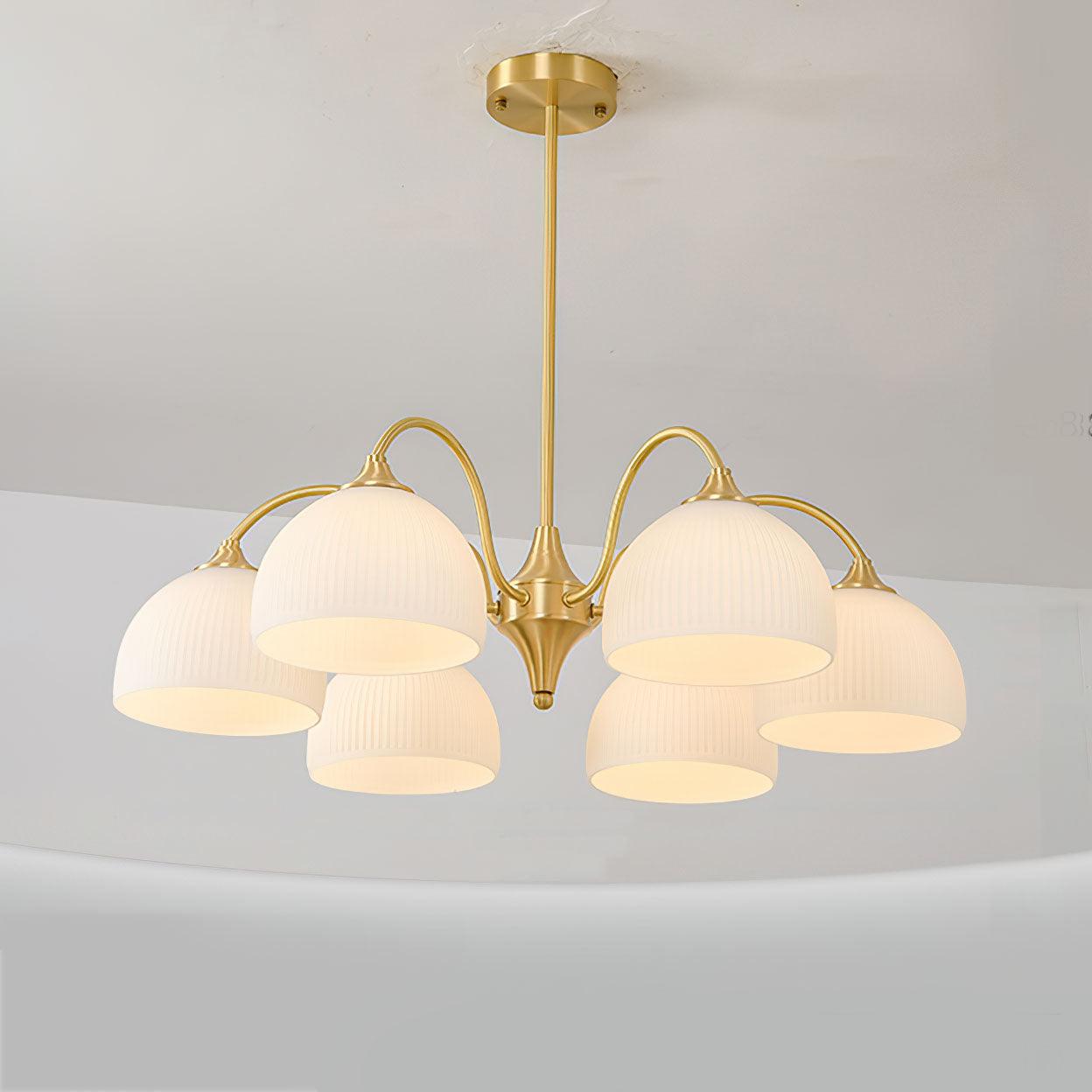 Striped Glass Bowl Chandelier - Lamp Outdoor