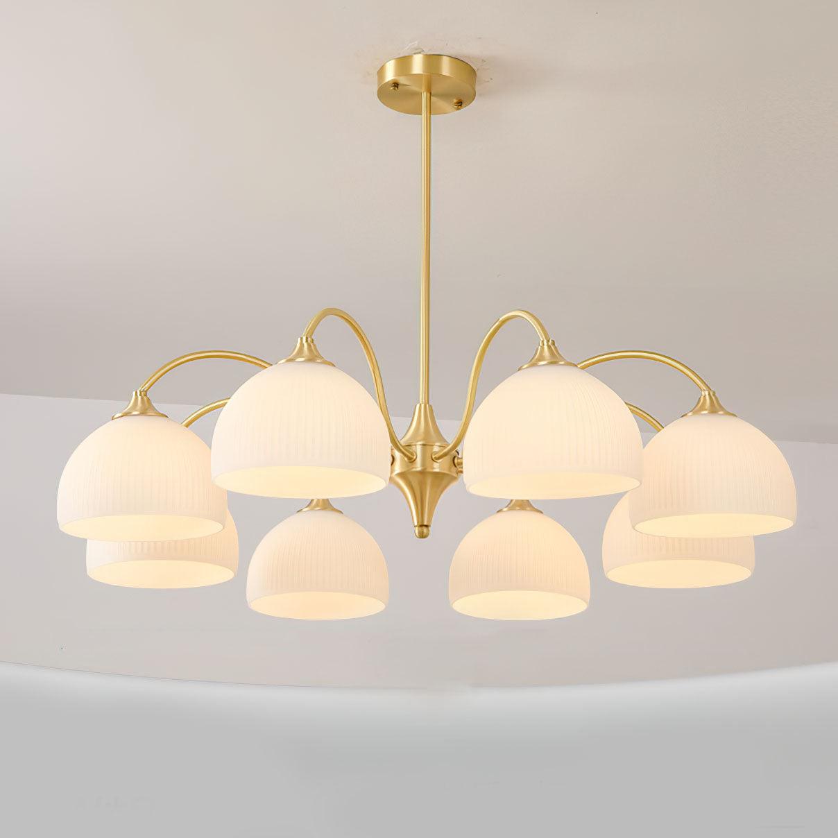 Striped Glass Bowl Chandelier - Lamp Outdoor