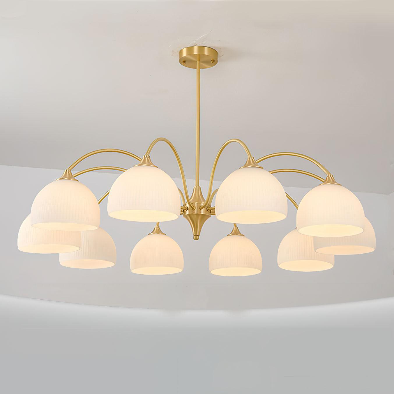 Striped Glass Bowl Chandelier - Lamp Outdoor