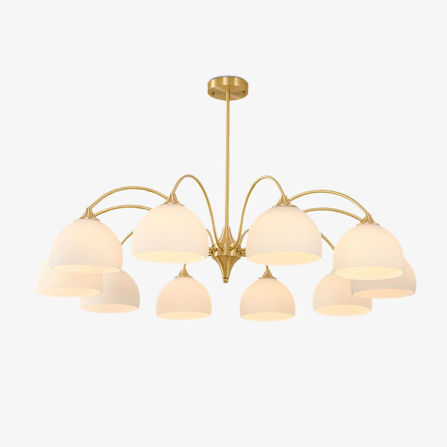 Striped Glass Bowl Chandelier - Lamp Outdoor