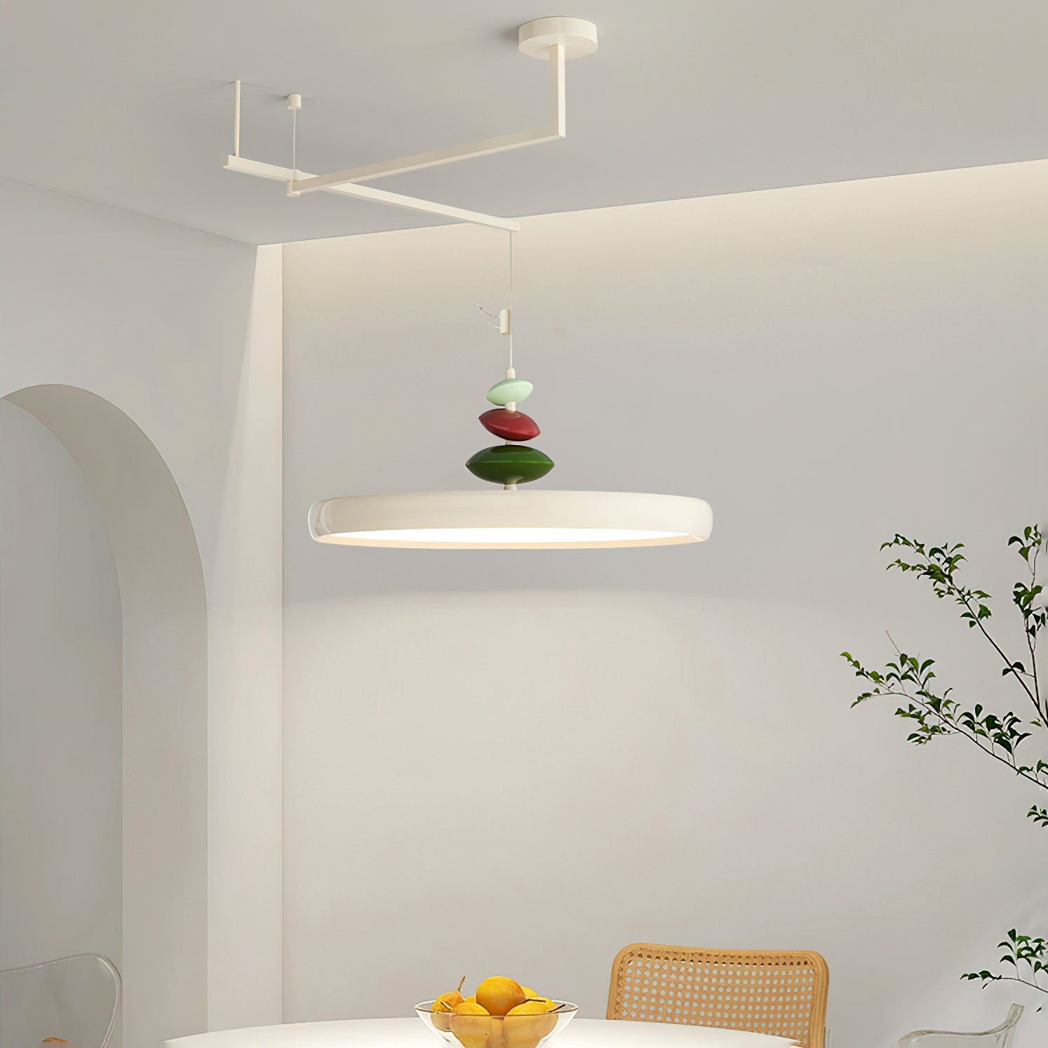 Swing Arm Stone Pendant Light - Lamp Outdoor
