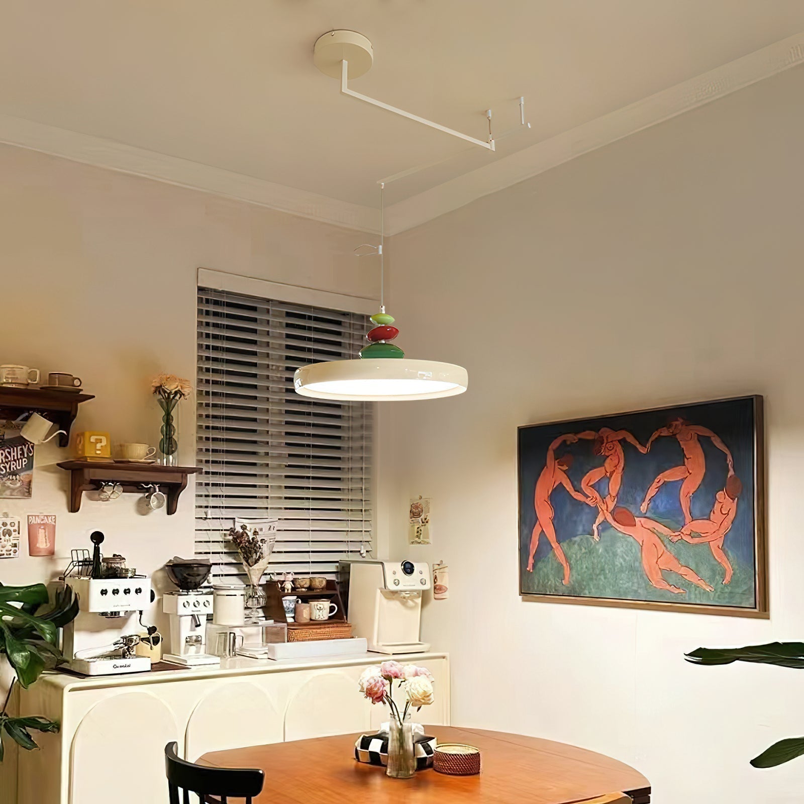 Swing Arm Stone Pendant Light - Lamp Outdoor