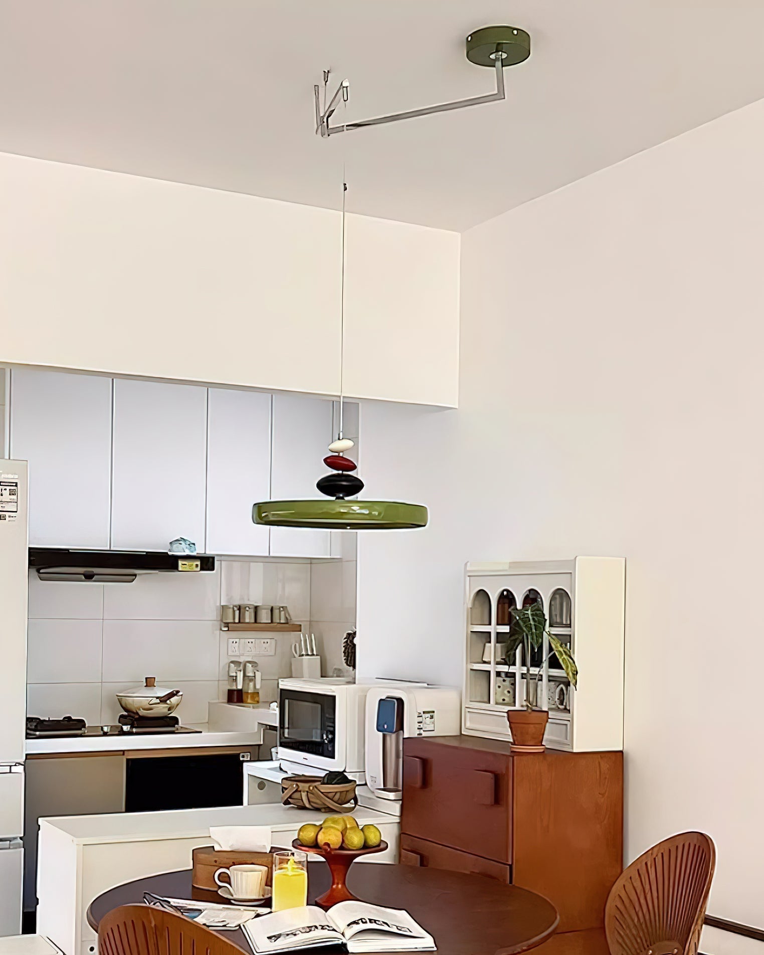 Swing Arm Stone Pendant Light - Lamp Outdoor