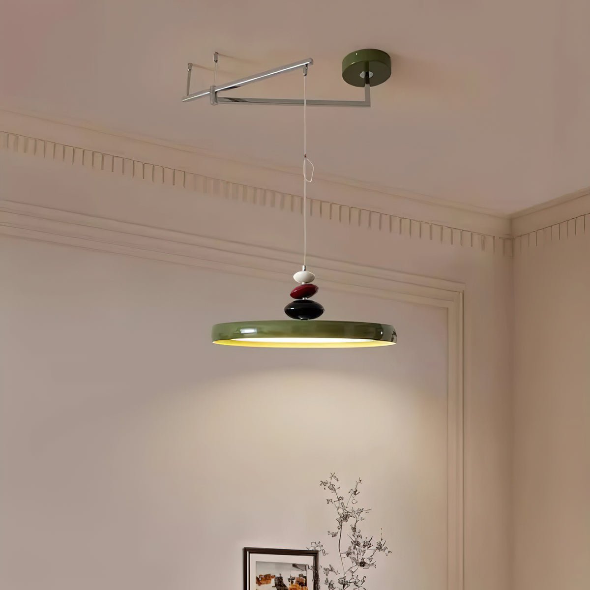 Swing Arm Stone Pendant Light - Lamp Outdoor