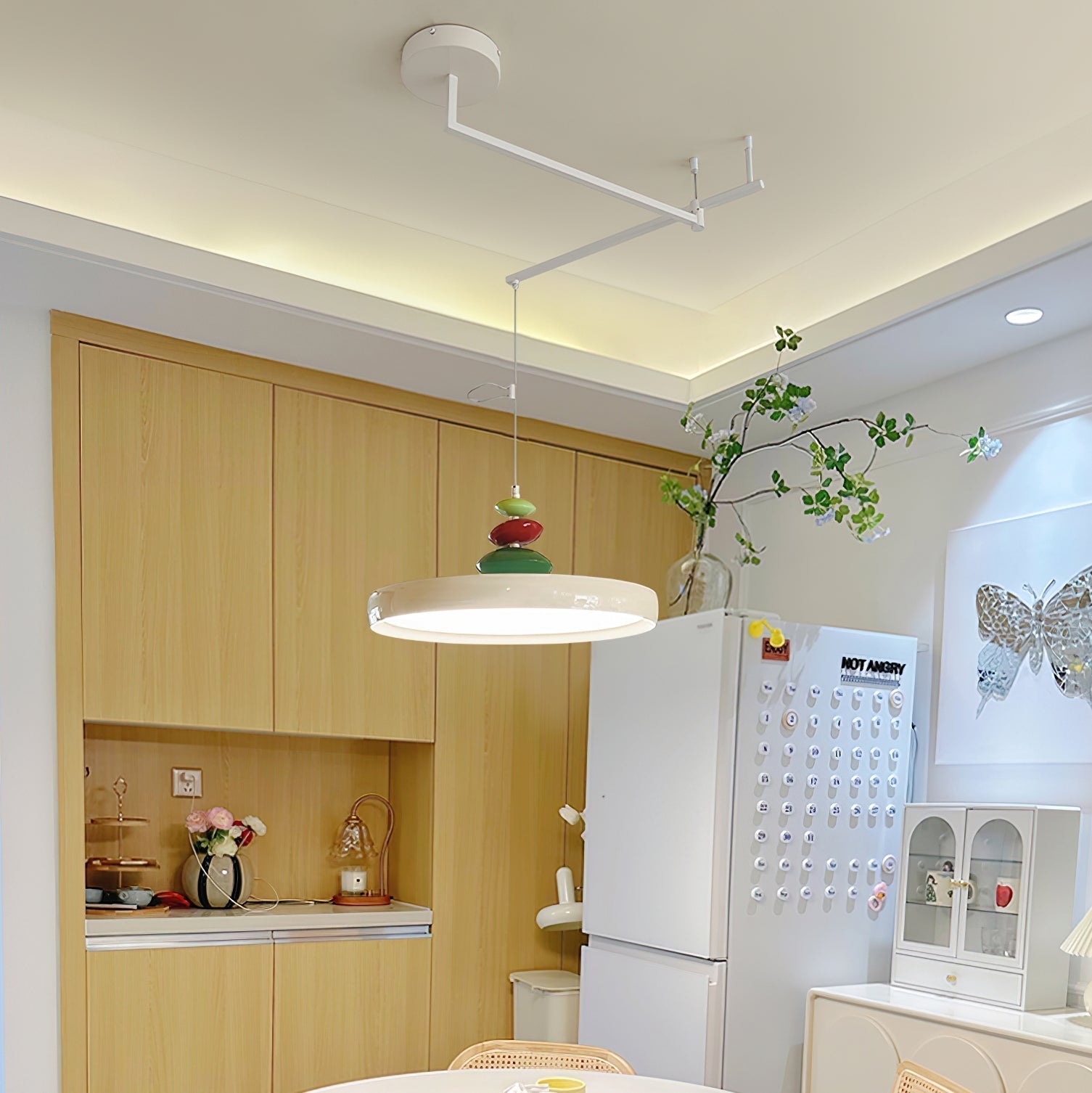 Swing Arm Stone Pendant Light - Lamp Outdoor