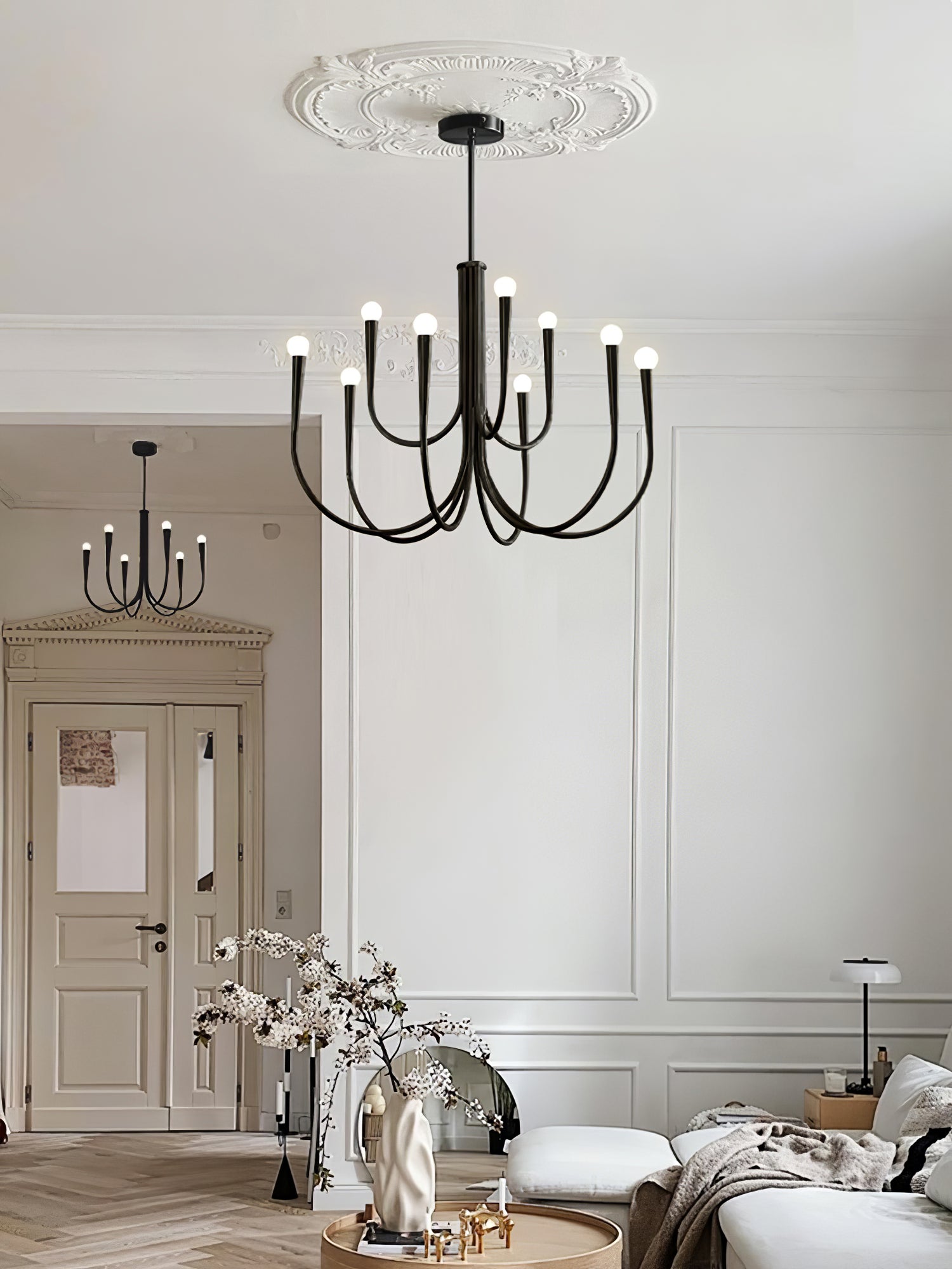 Swoop Arm Chandelier - Lamp Outdoor
