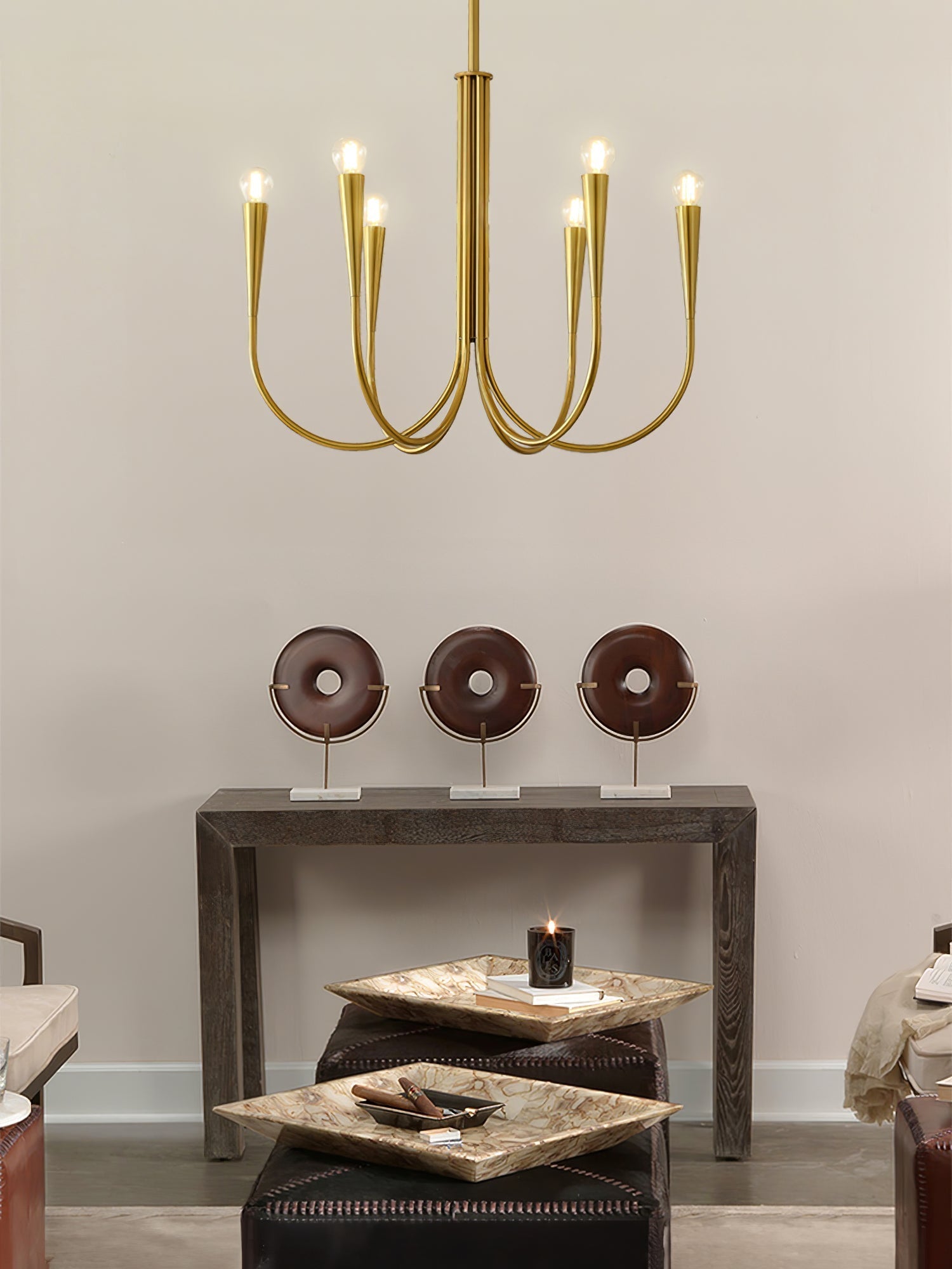 Swoop Arm Chandelier - Lamp Outdoor