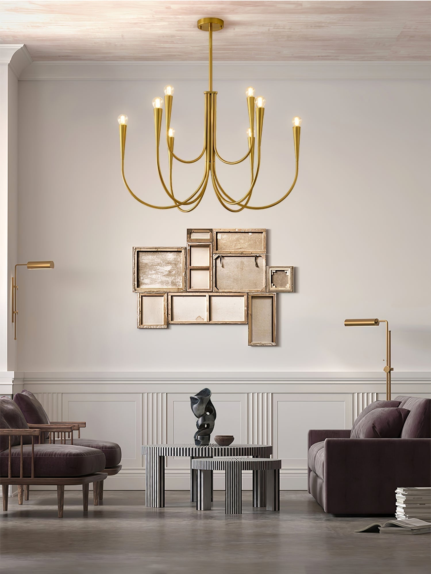Swoop Arm Chandelier - Lamp Outdoor