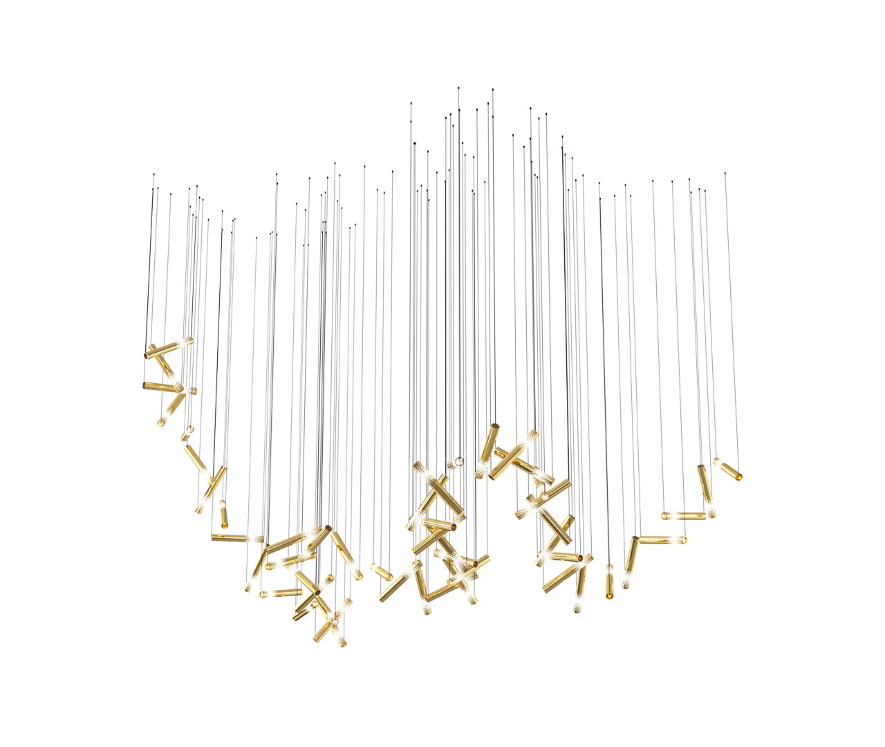 Ovynira Gold Rod Chandelier - Lamp Outdoor
