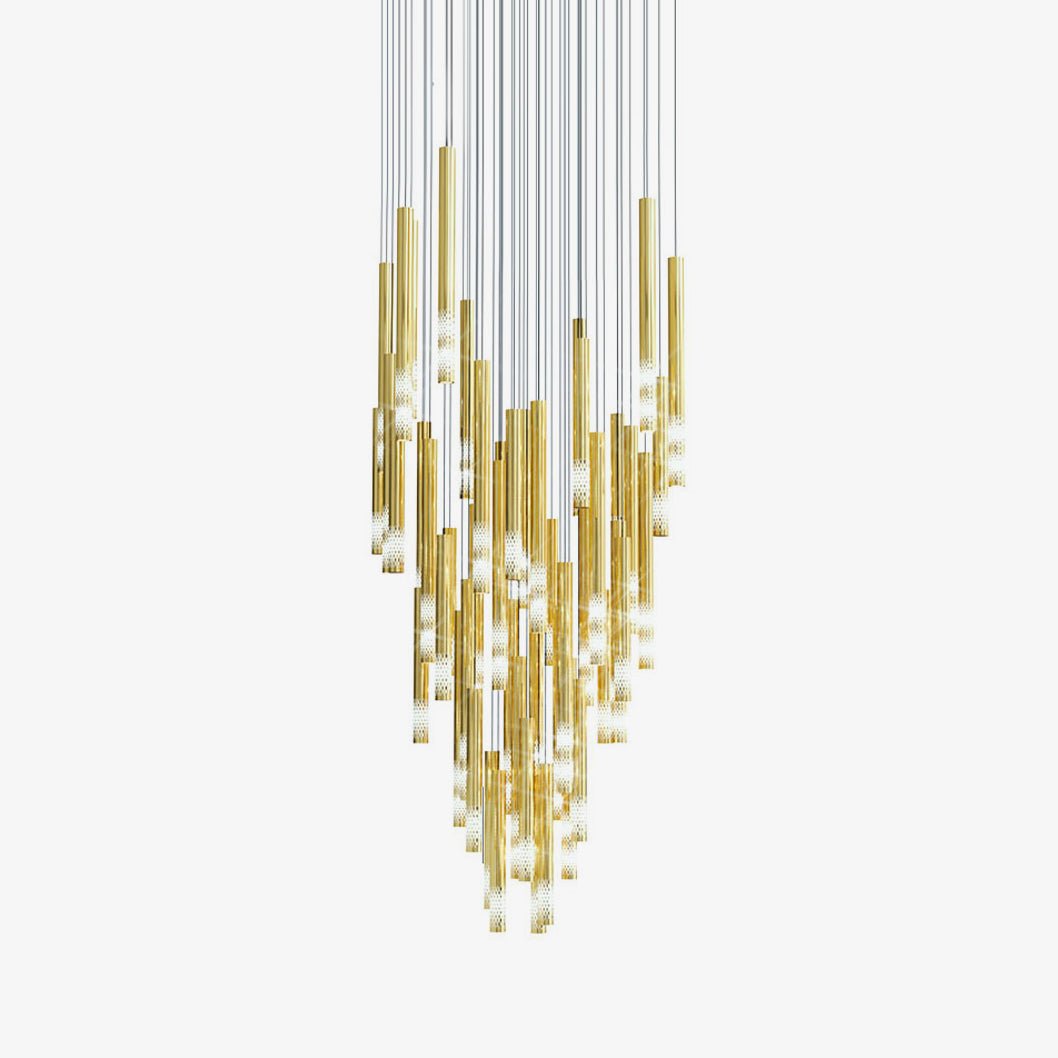 Ovynira Gold Rod Chandelier - Lamp Outdoor