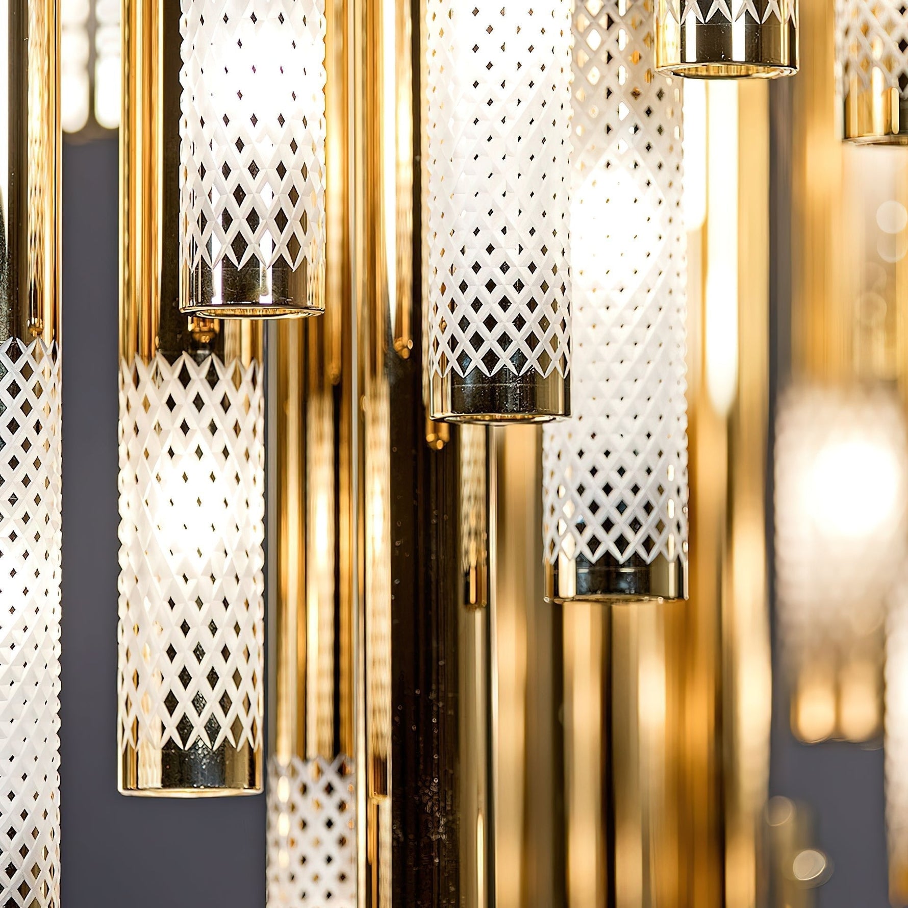 Ovynira Gold Rod Chandelier - Lamp Outdoor